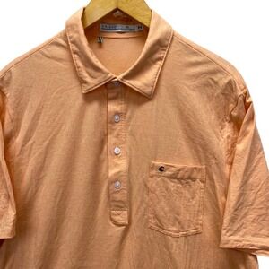 Criquet Players Shirt Mens XL Peach Pima Cotton Stretch Pocket Polo Soft Logo